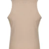 BLU0101-BEI Women's Skeleton Basic Blouse