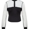 BLU0090-NEG Women's Tull Blouse
