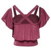 BLU0091-ROS Casual Women's Blouse With Washers