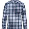 CAM0252-AZI Men's Long Sleeve Checkered Shirt