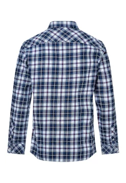 CAM0252-AZI Men's Long Sleeve Checkered Shirt