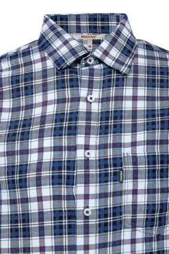 CAM0252-AZI Men's Long Sleeve Checkered Shirt