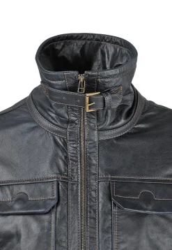 CHQ0099-AZU Men's Leather Jacket