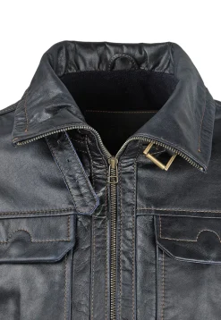 CHQ0099-AZU Men's Leather Jacket