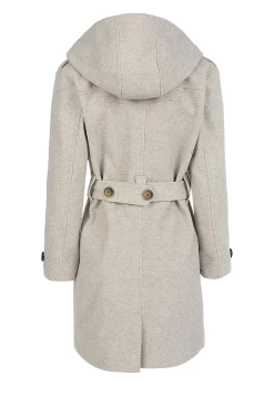CHQ0088-TAU Women's Cloth Trench Jacket with Hood